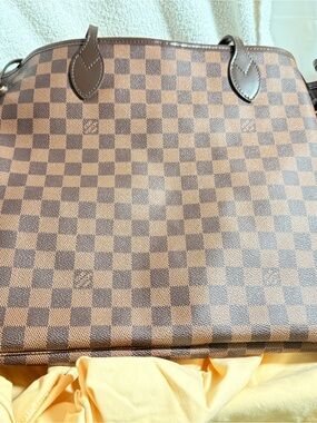 Louis Vuitton Red and Black Striped Interior Tote Lining
